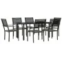 Juego de comedor para jardín 7 piezas acero y textilene negro von , Gartensets - Ref: Foro24-3200731, Preis: 406,57 €, Rabatt: %