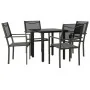 Juego de comedor para jardín 5 piezas acero y textilene negro von , Gartensets - Ref: Foro24-3200727, Preis: 272,48 €, Rabatt: %