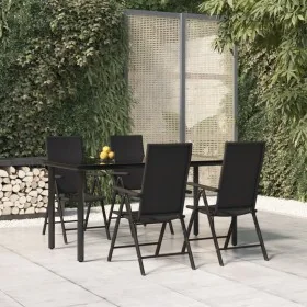 Juego de comedor de jardín 5 piezas ratán sintético negro by , Garden sets - Ref: Foro24-3156512, Price: 395,85 €, Discount: %