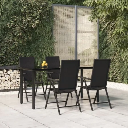 Juego de comedor de jardín 5 piezas ratán sintético negro von , Gartensets - Ref: Foro24-3156512, Preis: 395,91 €, Rabatt: %