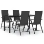 Juego de comedor de jardín 5 piezas ratán sintético negro von , Gartensets - Ref: Foro24-3156512, Preis: 395,91 €, Rabatt: %