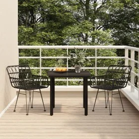 Juego de comedor de jardín 3 piezas ratán sintético negro von , Gartensets - Ref: Foro24-3157866, Preis: 218,13 €, Rabatt: %