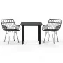 Juego de comedor de jardín 3 piezas ratán sintético negro by , Garden sets - Ref: Foro24-3157866, Price: 219,22 €, Discount: %