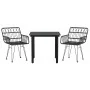 Juego de comedor de jardín 3 piezas ratán sintético negro by , Garden sets - Ref: Foro24-3157866, Price: 219,22 €, Discount: %