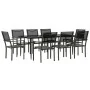 Juego de comedor para jardín 9 piezas acero y textilene negro von , Gartensets - Ref: Foro24-3200725, Preis: 644,54 €, Rabatt: %