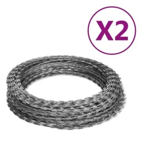 Alambre de espino rollo helicoidal 2 uds acero galvanizado 100m by , Chains, wire and rope - Ref: Foro24-3057512, Price: 101,...