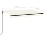Toldo retráctil manual con LED color crema 450x300 cm von , Markisen - Ref: Foro24-3069122, Preis: 384,78 €, Rabatt: %