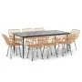 Juego de comedor de jardín 9 piezas ratán sintético von , Gartensets - Ref: Foro24-3157851, Preis: 754,81 €, Rabatt: %
