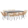 Juego de comedor de jardín 9 piezas ratán sintético von , Gartensets - Ref: Foro24-3157851, Preis: 754,81 €, Rabatt: %