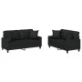 Juego de sofás con cojines 2 piezas cuero sintético negro von , Sofas - Ref: Foro24-3201368, Preis: 443,19 €, Rabatt: %