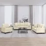 Juego de sofás con cojines 3 piezas cuero sintético color crema by , Sofas - Ref: Foro24-3201349, Price: 598,38 €, Discount: %