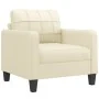 Juego de sofás con cojines 3 piezas cuero sintético color crema by , Sofas - Ref: Foro24-3201349, Price: 598,38 €, Discount: %