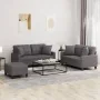 Juego de sofás con cojines 3 piezas cuero sintético gris by , Sofas - Ref: Foro24-3201375, Price: 455,86 €, Discount: %