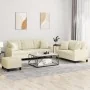 Juego de sofás con cojines 3 piezas cuero sintético color crema by , Sofas - Ref: Foro24-3201394, Price: 503,76 €, Discount: %