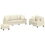 Juego de sofás con cojines 3 piezas cuero sintético color crema by , Sofas - Ref: Foro24-3201394, Price: 503,76 €, Discount: %