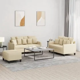 Juego de sofás con cojines 3 piezas tela crema by , Sofas - Ref: Foro24-3201658, Price: 496,25 €, Discount: %