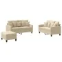 Juego de sofás con cojines 3 piezas tela crema by , Sofas - Ref: Foro24-3201658, Price: 496,25 €, Discount: %