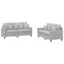 Juego de sofás con cojines 2 piezas terciopelo gris claro by , Sofas - Ref: Foro24-3201700, Price: 450,88 €, Discount: %