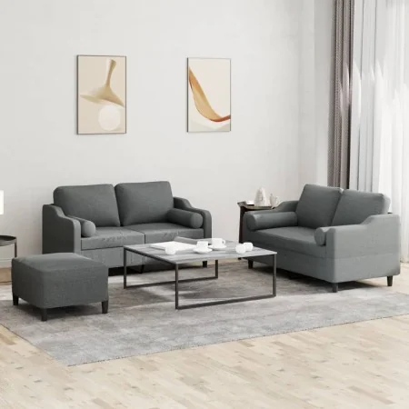 Juego de sofás con cojines 3 piezas tela gris oscuro von , Sofas - Ref: Foro24-3201827, Preis: 484,71 €, Rabatt: %