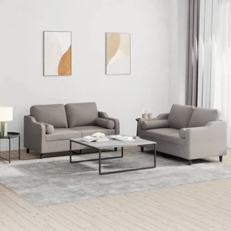 Juego de sofás con cojines 2 piezas tela gris taupe von , Sofas - Ref: Foro24-3201825, Preis: 443,95 €, Rabatt: %