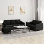 Juego de sofás con cojines 3 piezas tela negro by , Sofas - Ref: Foro24-3201846, Price: 508,70 €, Discount: %
