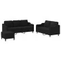 Juego de sofás con cojines 3 piezas tela negro by , Sofas - Ref: Foro24-3201846, Price: 508,70 €, Discount: %