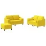Juego de sofás con cojines 3 piezas tela amarillo claro by , Sofas - Ref: Foro24-3201831, Price: 490,03 €, Discount: %