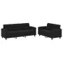 Juego de sofás con cojines 2 piezas tela microfibra negro by , Sofas - Ref: Foro24-3202341, Price: 584,14 €, Discount: %
