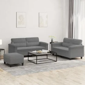 Juego de sofás con cojines 3 piezas tela microfibra gris oscuro von , Sofas - Ref: Foro24-3202322, Preis: 522,28 €, Rabatt: %