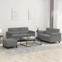 Juego de sofás con cojines 3 piezas tela microfibra gris oscuro by , Sofas - Ref: Foro24-3202322, Price: 522,28 €, Discount: %