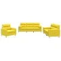 Juego de sofás con cojines 3 piezas tela amarillo claro by , Sofas - Ref: Foro24-3201557, Price: 576,49 €, Discount: %
