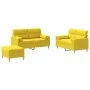 Juego de sofás con cojines 3 piezas tela amarillo claro von , Sofas - Ref: Foro24-3201597, Preis: 418,51 €, Rabatt: %