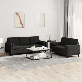 Juego de sofás con cojines 2 piezas terciopelo negro von , Sofas - Ref: Foro24-3202039, Preis: 509,87 €, Rabatt: %