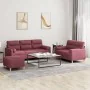 Juego de sofás con cojines 3 piezas tela rojo tinto von , Sofas - Ref: Foro24-3201630, Preis: 534,41 €, Rabatt: %