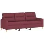 Juego de sofás con cojines 3 piezas tela rojo tinto von , Sofas - Ref: Foro24-3201630, Preis: 534,41 €, Rabatt: %