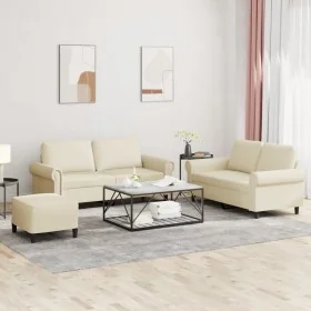 Juego de sofás con cojines 3 piezas cuero sintético crema von , Sofas - Ref: Foro24-3202156, Preis: 466,76 €, Rabatt: %