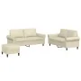 Juego de sofás con cojines 3 piezas cuero sintético crema by , Sofas - Ref: Foro24-3202156, Price: 466,76 €, Discount: %