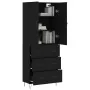 Aparador alto madera contrachapada negro 69,5x34x180 cm de , Aparadores - Ref: Foro24-3198082, Precio: 173,88 €, Descuento: %