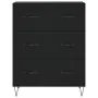 Aparador alto madera contrachapada negro 69,5x34x180 cm de , Aparadores - Ref: Foro24-3198082, Precio: 173,88 €, Descuento: %