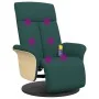 Sillón reclinable de masaje con reposapiés tela verde oscuro by , Armchairs - Ref: Foro24-356537, Price: 259,81 €, Discount: %