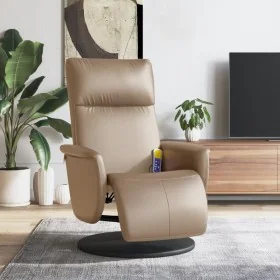 Sillón reclinable masaje reposapiés cuero sintético capuchino by , Armchairs - Ref: Foro24-356556, Price: 229,39 €, Discount: %