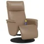 Sillón reclinable masaje reposapiés cuero sintético capuchino by , Armchairs - Ref: Foro24-356556, Price: 229,39 €, Discount: %