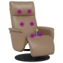 Sillón reclinable masaje reposapiés cuero sintético capuchino by , Armchairs - Ref: Foro24-356556, Price: 229,39 €, Discount: %