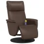 Sillón reclinable masaje con reposapiés cuero sintético marrón von , Sessel - Ref: Foro24-356554, Preis: 234,15 €, Rabatt: %