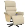 Sillón reclinable de masaje con reposapiés tela color crema by , Armchairs - Ref: Foro24-356619, Price: 255,20 €, Discount: %