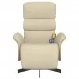 Sillón reclinable de masaje con reposapiés tela color crema by , Armchairs - Ref: Foro24-356619, Price: 255,20 €, Discount: %
