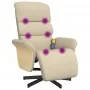 Sillón reclinable de masaje con reposapiés tela color crema by , Armchairs - Ref: Foro24-356619, Price: 255,20 €, Discount: %