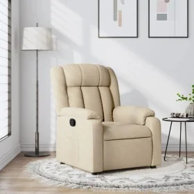 Sillón reclinable de tela crema by , Armchairs - Ref: Foro24-373583, Price: 226,03 €, Discount: %
