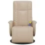 Sillón reclinable masaje reposapiés cuero sintético capuchino by , Armchairs - Ref: Foro24-356516, Price: 232,77 €, Discount: %
