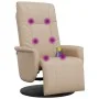 Sillón reclinable masaje reposapiés cuero sintético capuchino by , Armchairs - Ref: Foro24-356516, Price: 232,77 €, Discount: %
